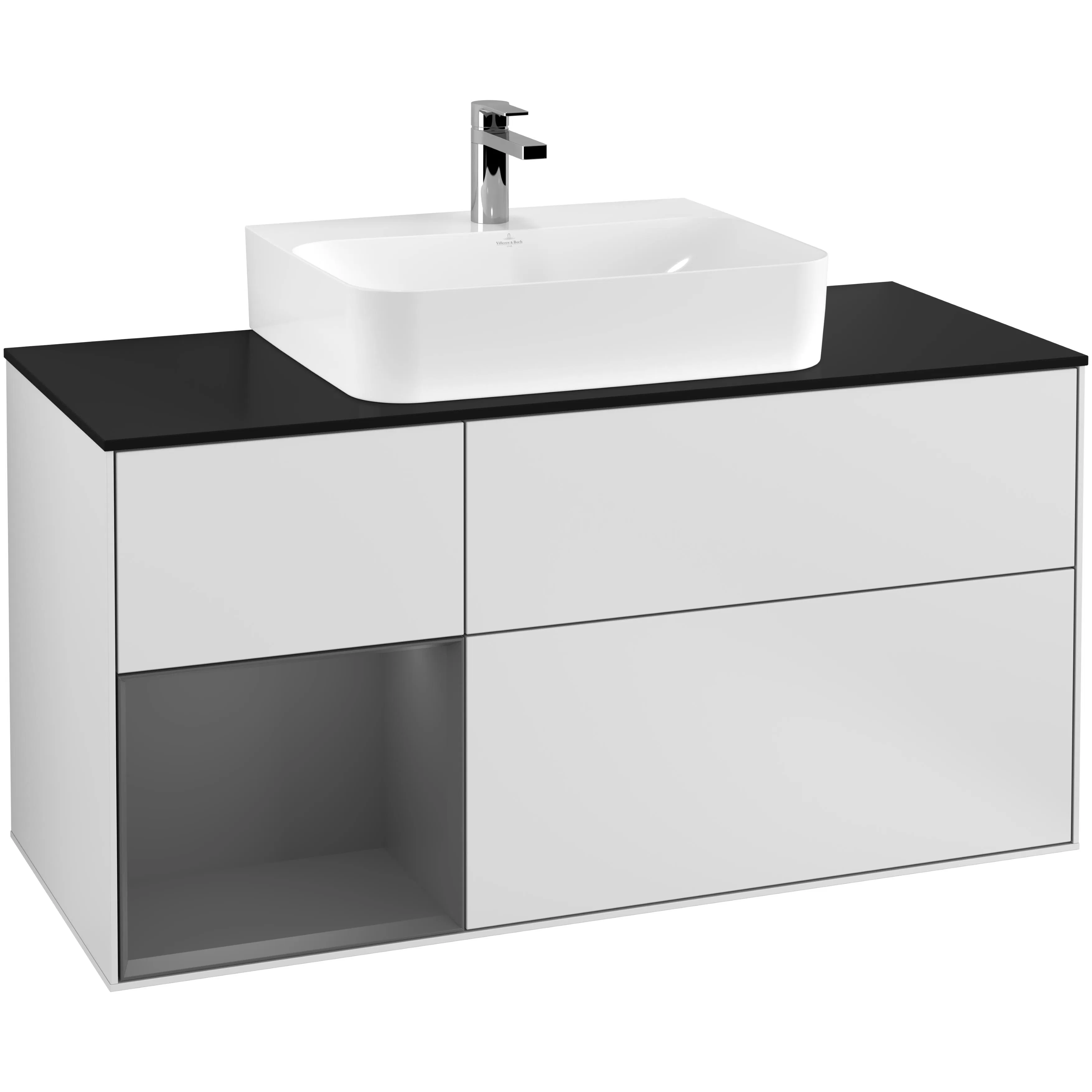 Tvättställsskåp Villeroy & Boch Finion med 3 Lådor Hylla och Bänkskiva för Centrerat Tvättställ