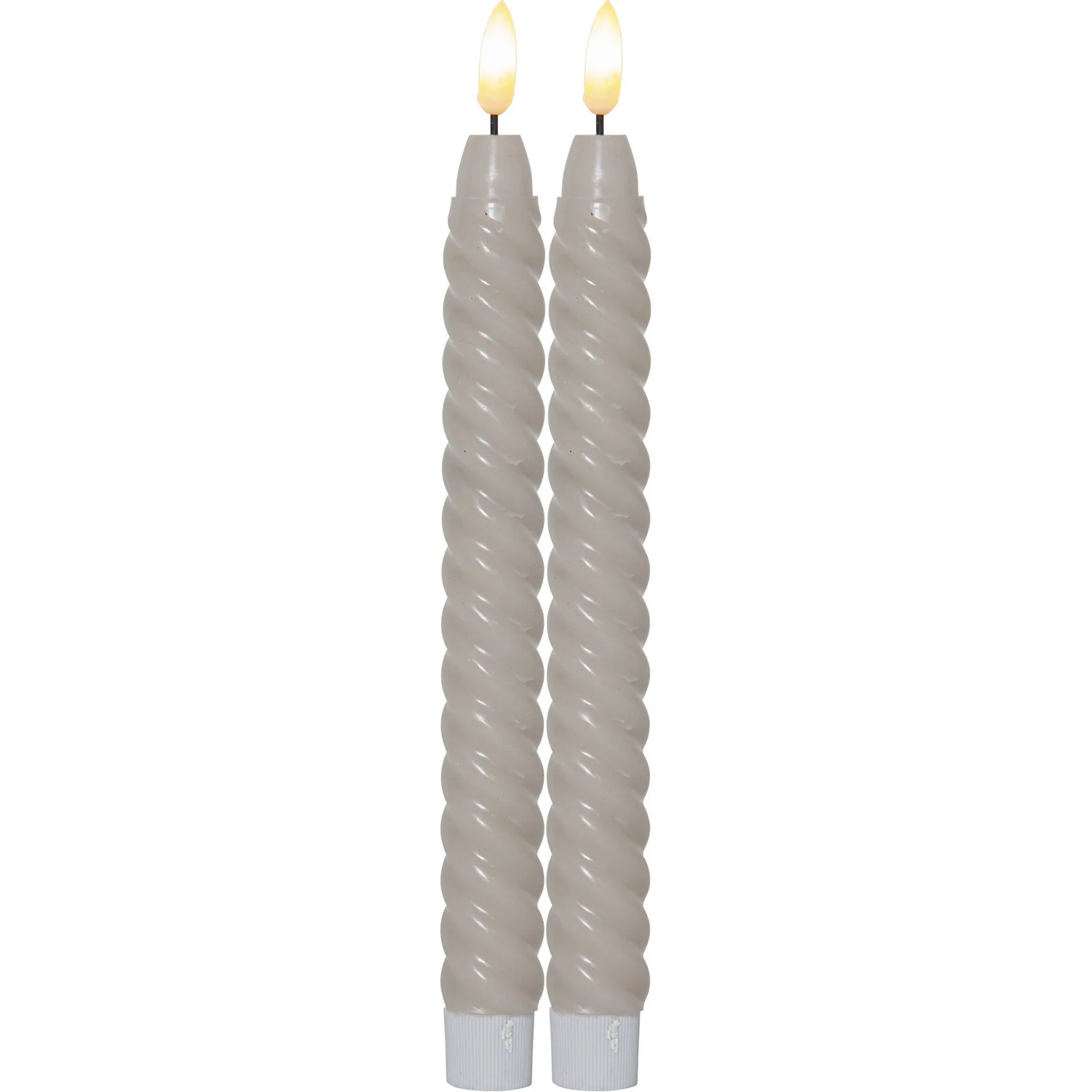 LED Antikljus 2-pack Flamme Swirl Beige