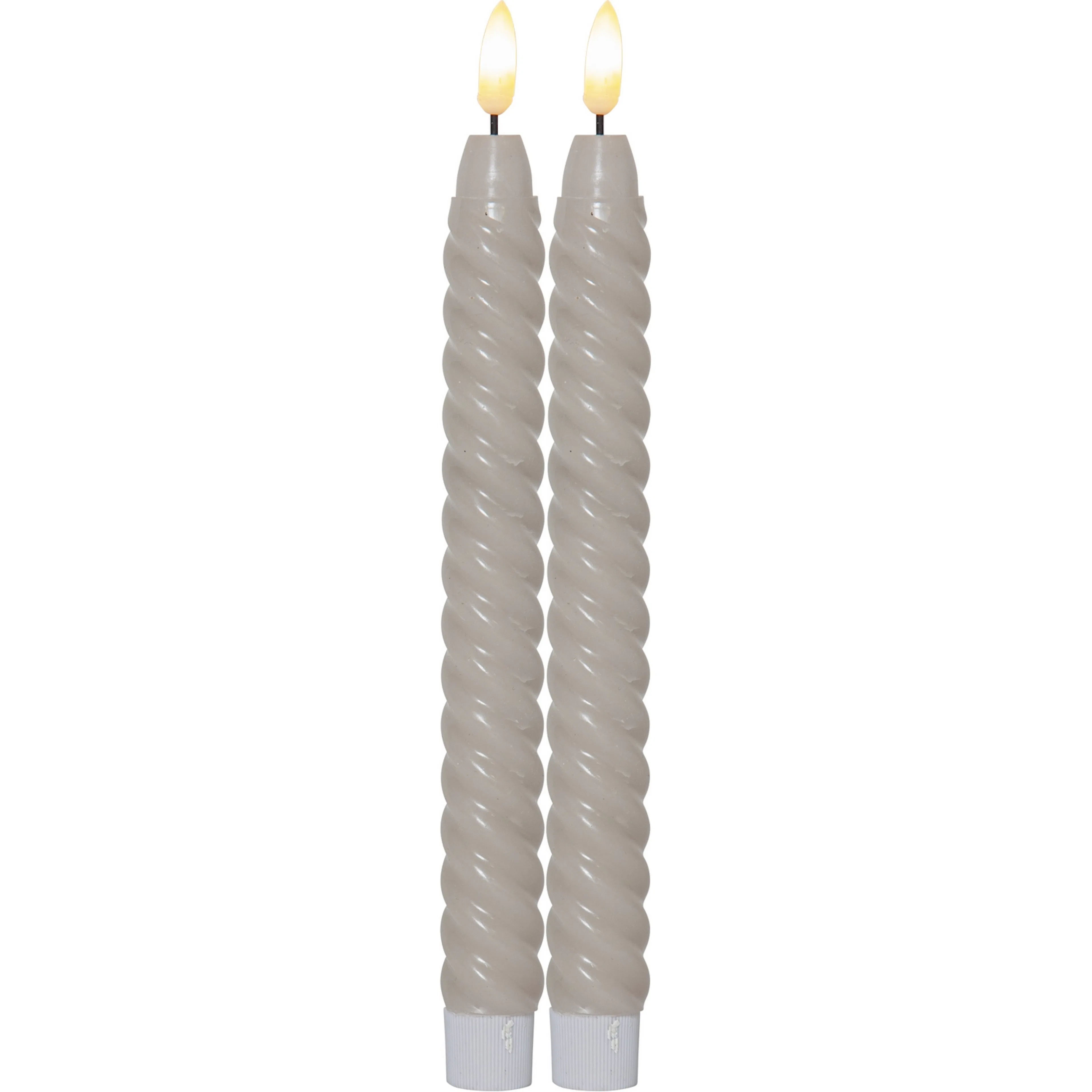 LED Antikljus 2-pack Flamme Swirl Beige