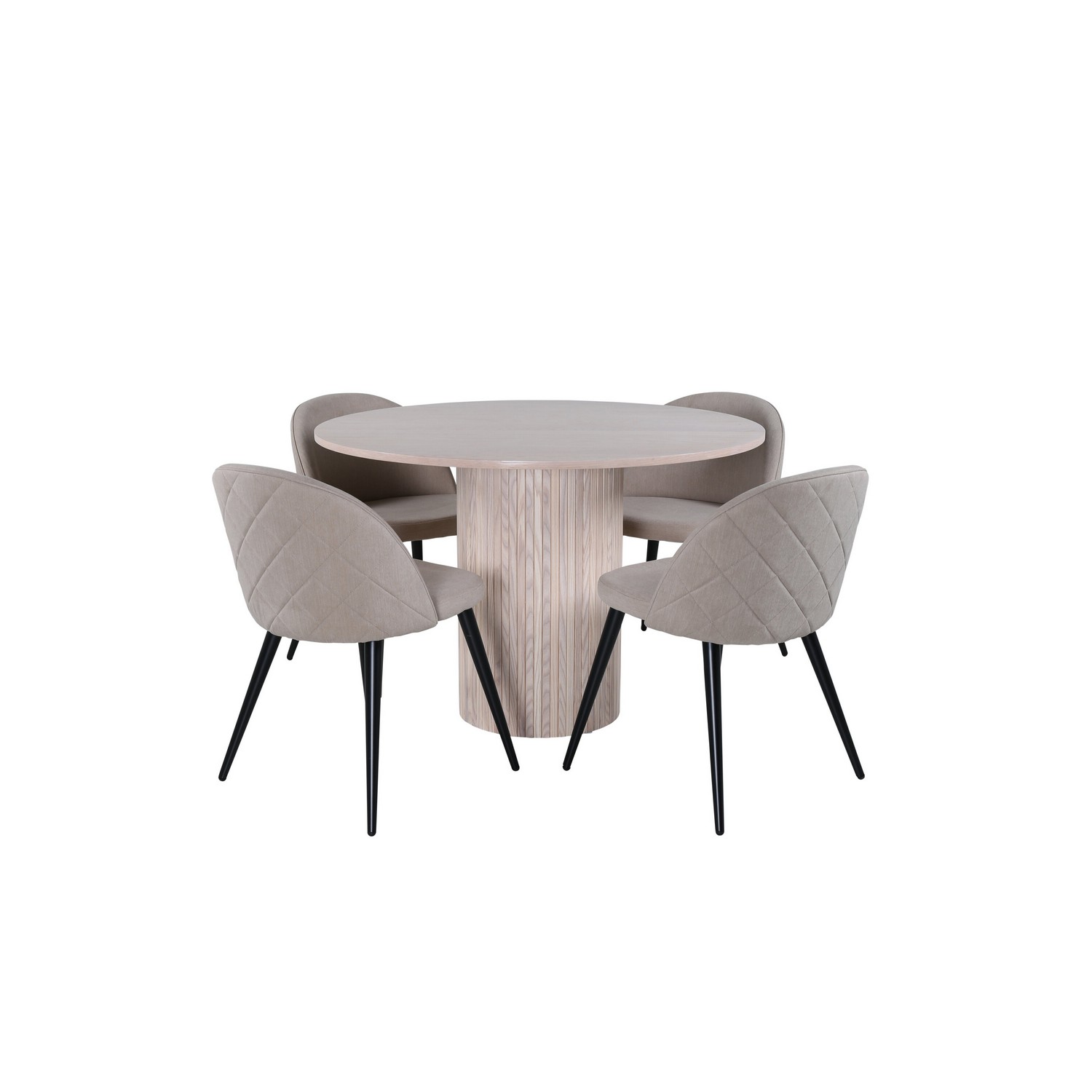 Matgrupp Venture Home Bianca Rund med 4 Valentina Stitcthes Stolar Polyester