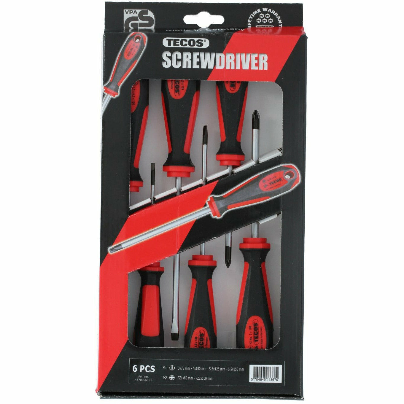 Skruvmejselset Tecos 6-delar (4670006102)