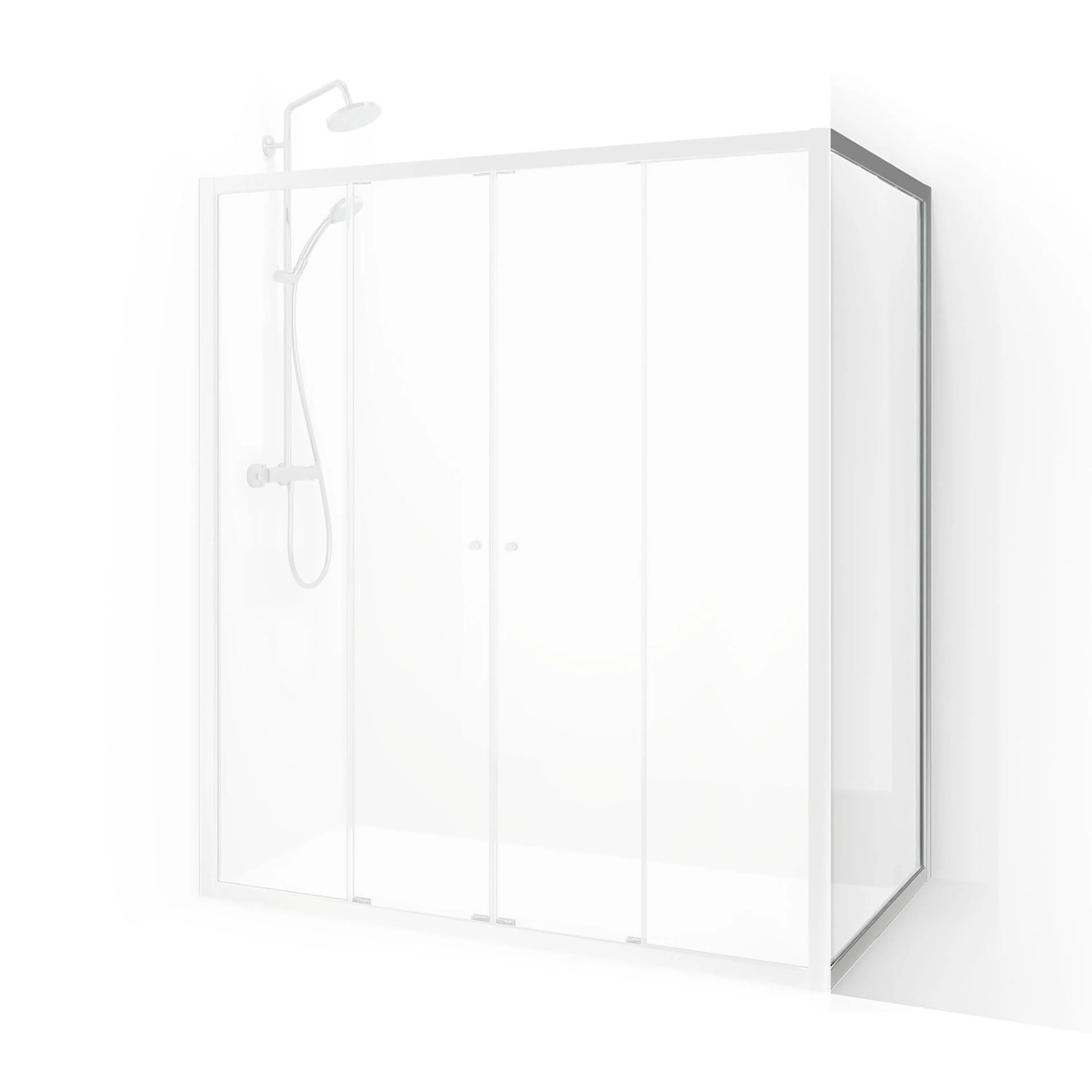Flow Vinkelvagg 80 Nat Ic 800x1900 mm, Natur, Frostat Glas