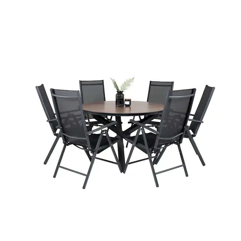 Matgrupp Venture Home Lea Ø 120 med 6 Bront Stolar