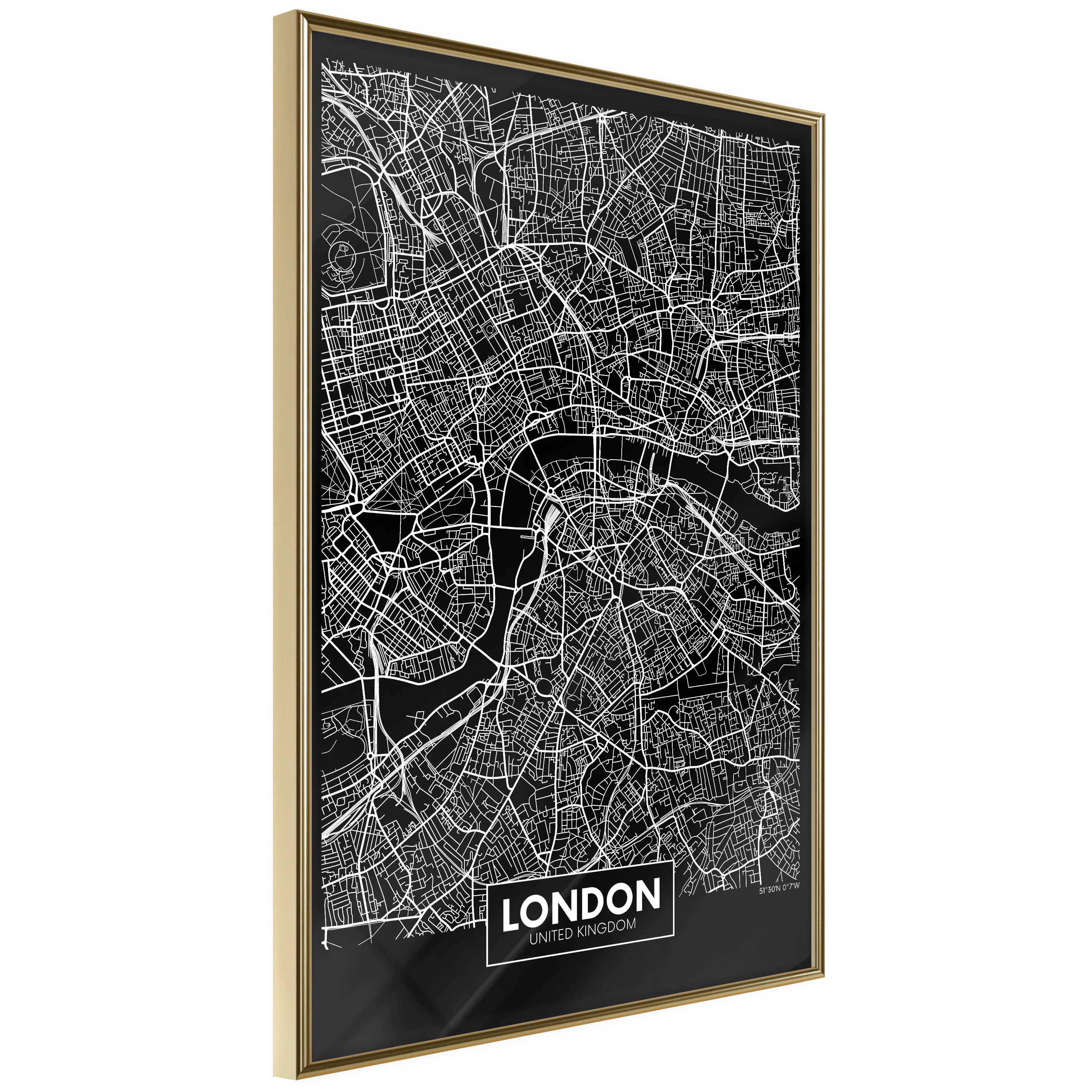 Poster Artgeist Affisch Dark Map of London