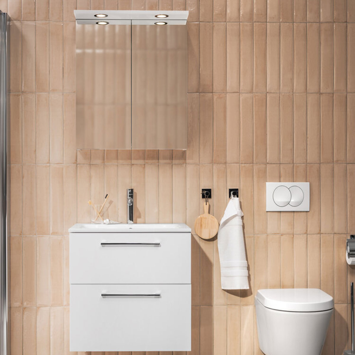 BELYSNINGSRAMP ARIELLA AQUA 2 LAMPOR VIT MATT Mattvit