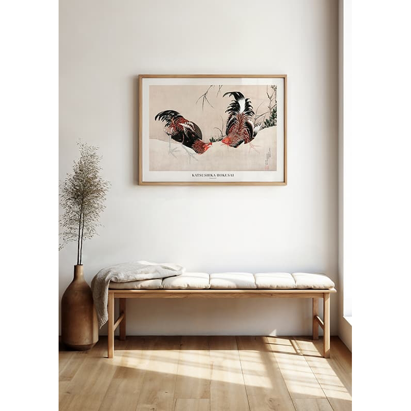 Poster Gallerix Gamecocks By Katsushika Hokusai