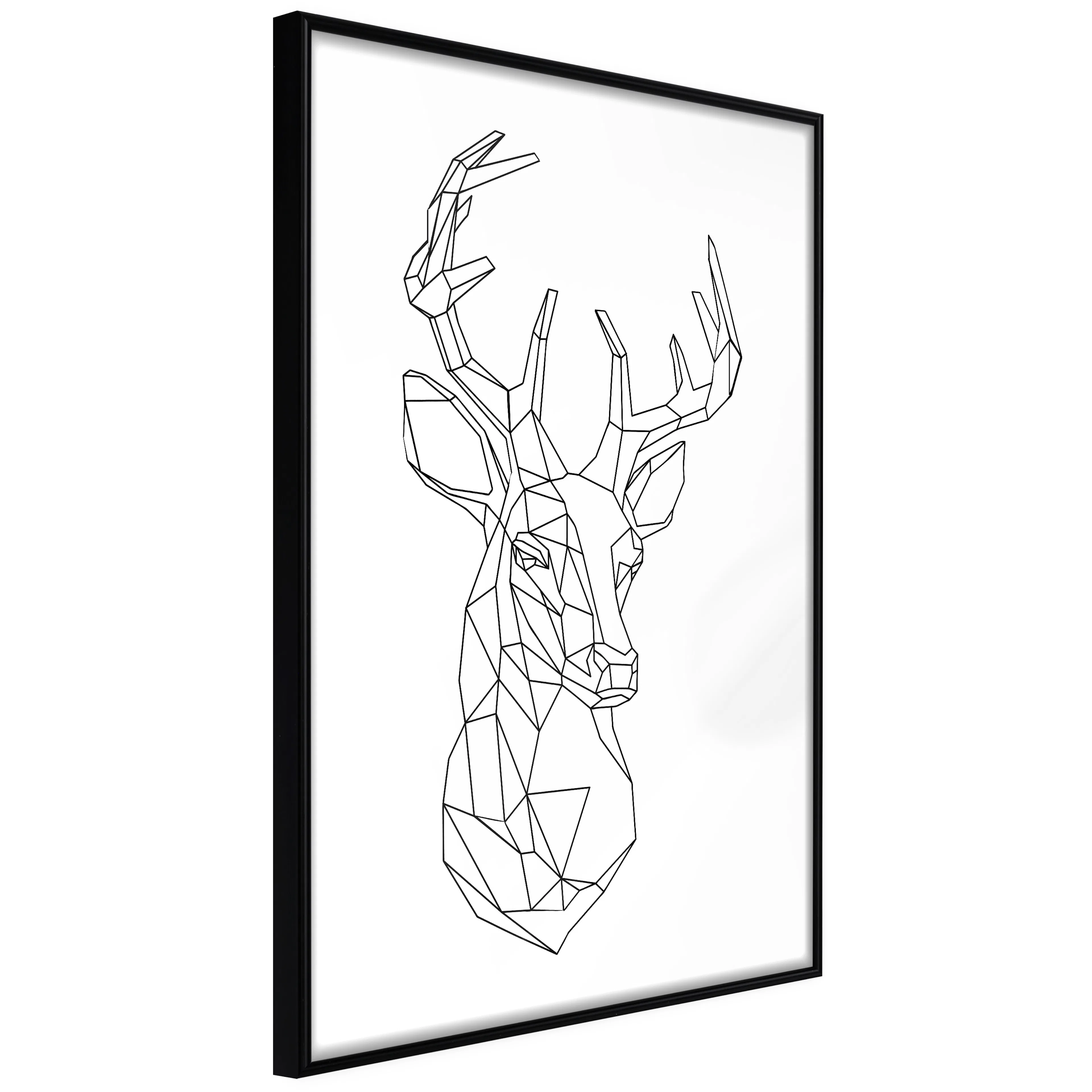 Affisch - Geometric Deer [Poster] 20x30 Svart ram, 20x30 cm