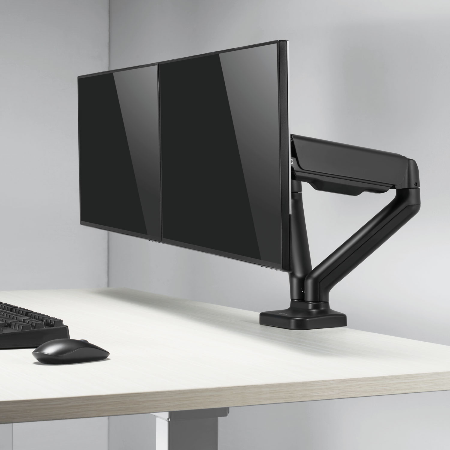 Monitorfästen LogiLink Dubbelarmad Monitorarm med Fjäder 17"-32" Svart