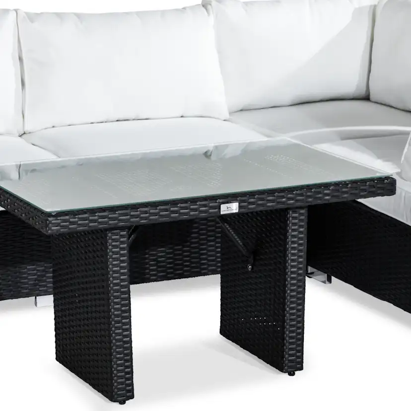 Loungegrupp Comfort Garden Bahamas 4-sits Hörn med Soffbord 100x60 och Armstöd Utomhus