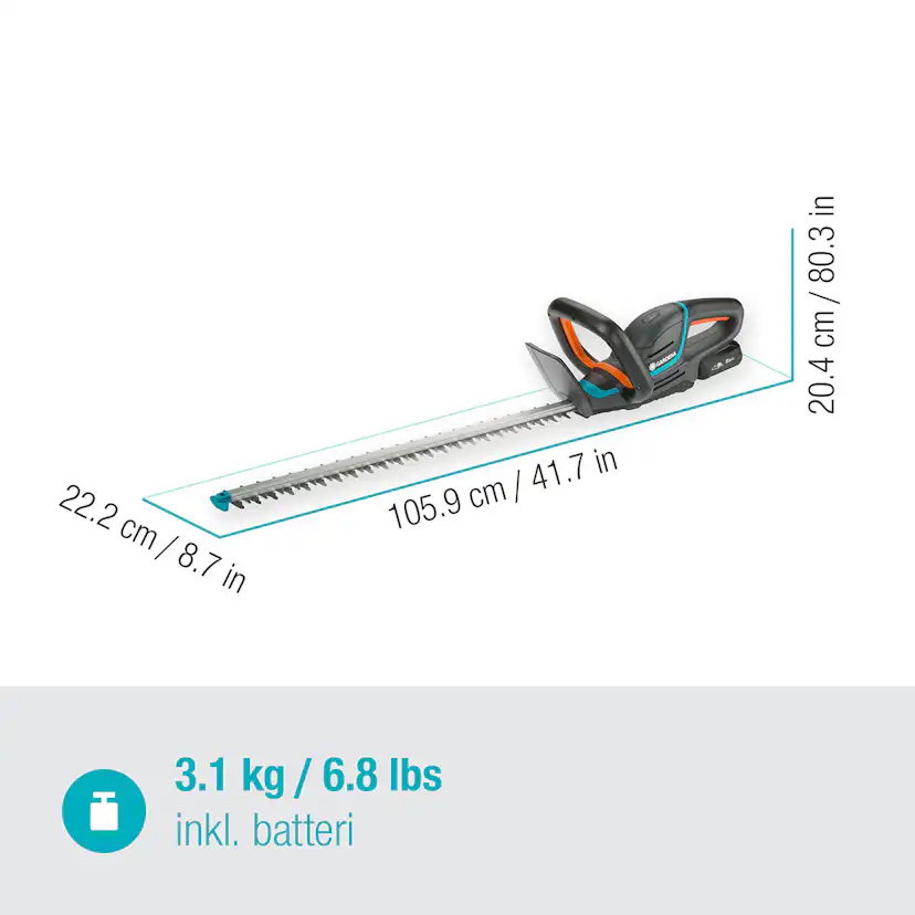 Häcksax Gardena ComfortCut 60/18V P4A Komplett (2,5Ah batteri + standardladdare)