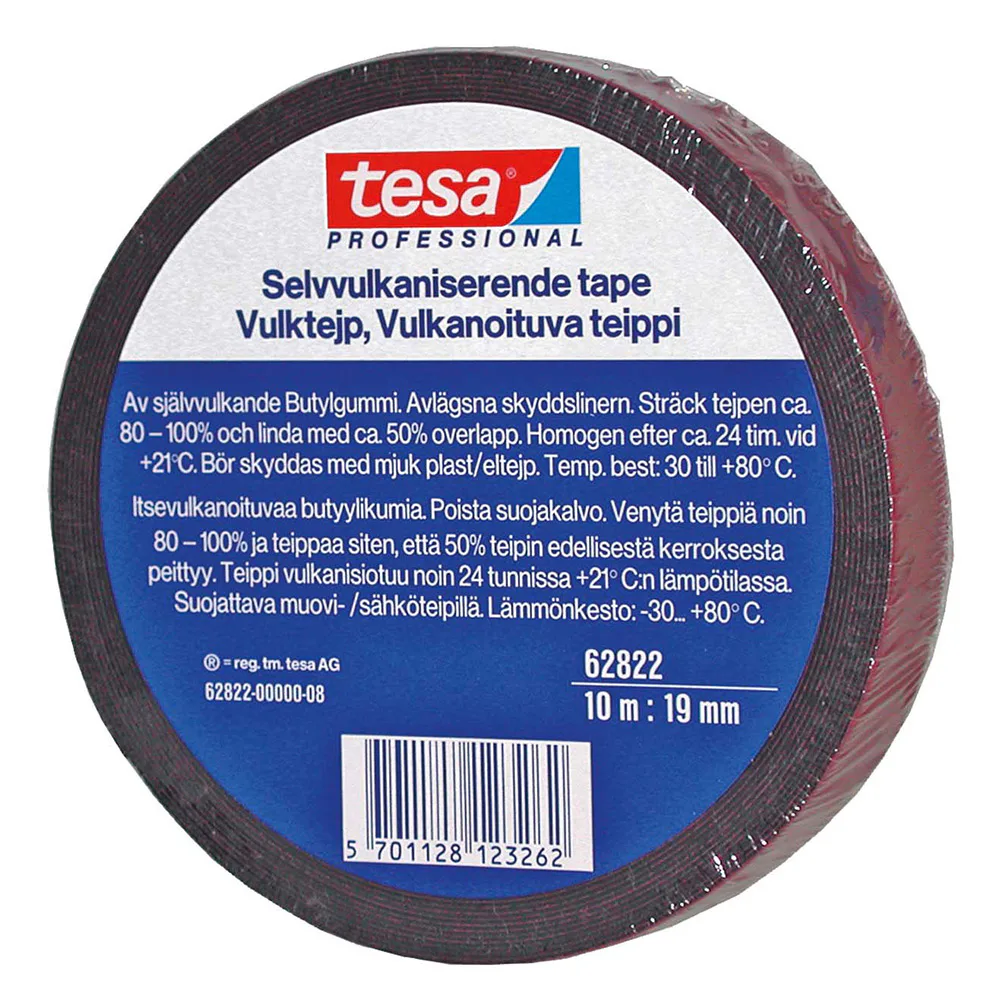 Vulktejp Tesa 19 mm x 10 m Svart