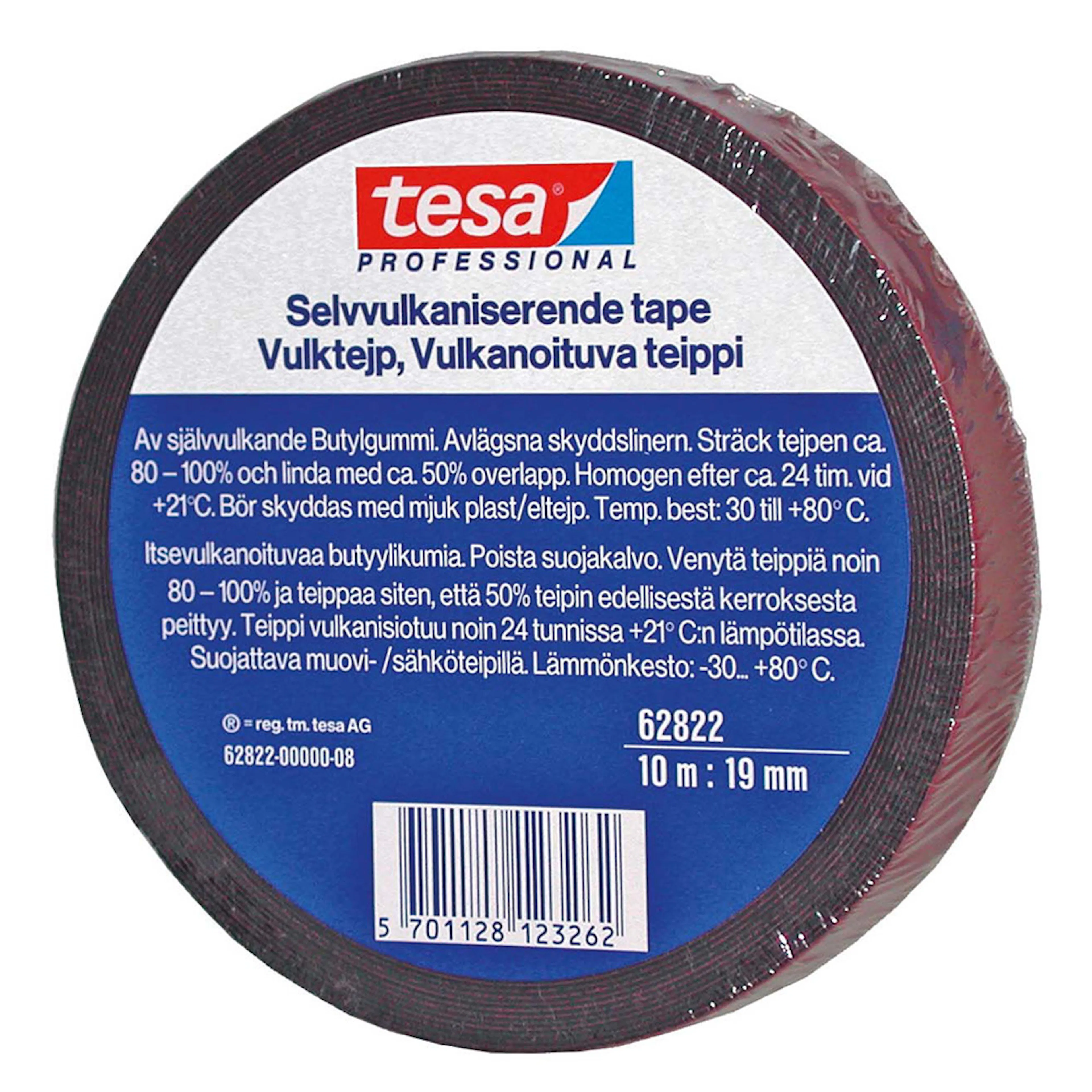 Vulktejp Tesa 19 mm x 10 m Svart