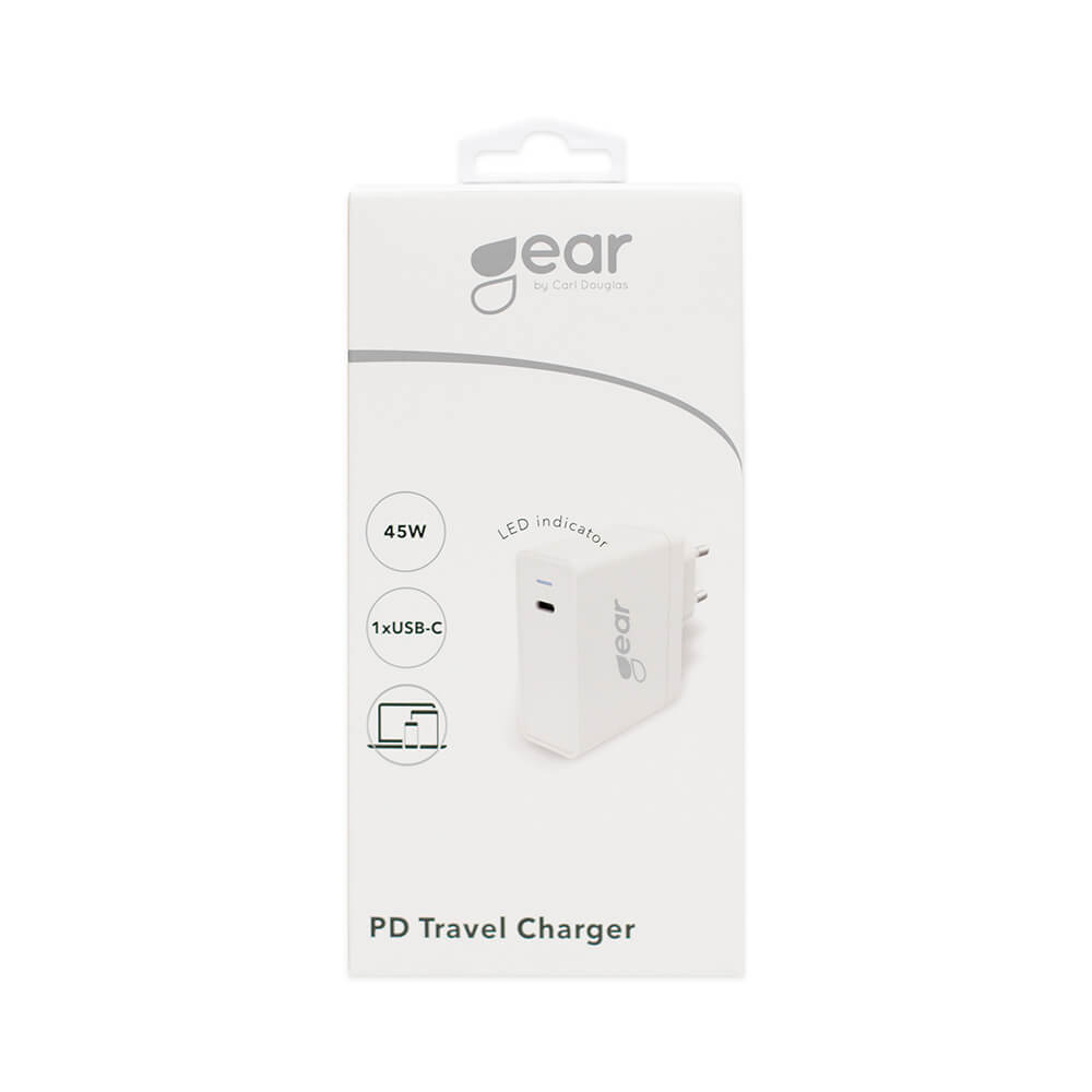 PD-reseladdare Gear 220V 1Xusb-C Pd 45W Vit