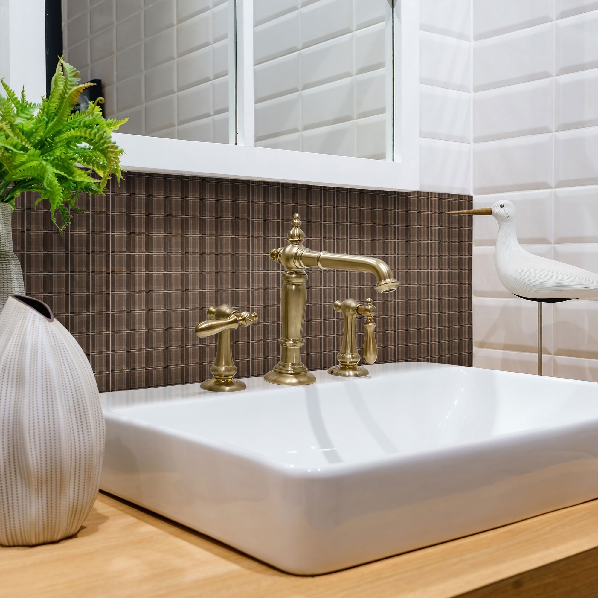 Kristallmosaik Arredo Blank Brun 30x30 cm