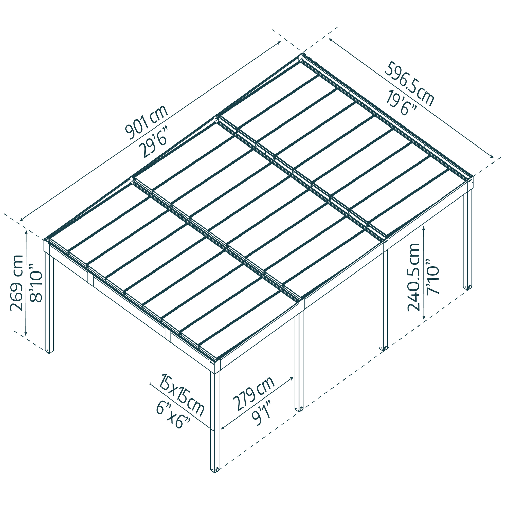 Carport Canopia by Palram Oslo 596,5x901 cm