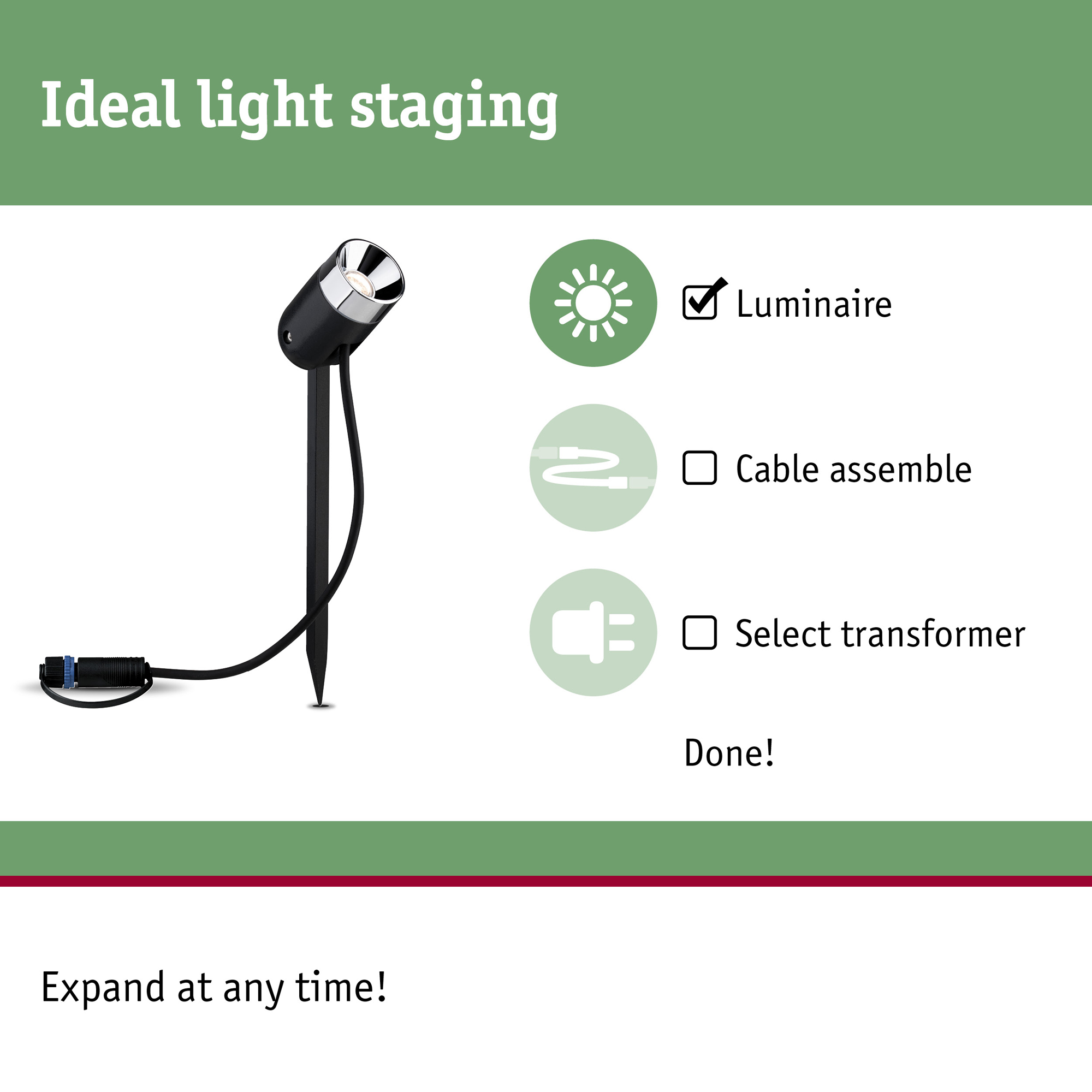 Spotlight Paulmann Pike Plug & Shine LED Pike IP65 24V