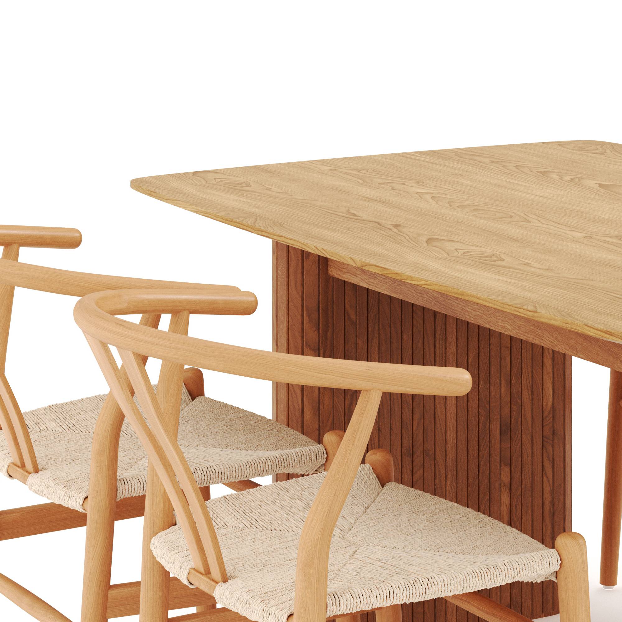 Matgrupp Bark Nixrai Rektangulärt Matbord 140 cm med 4Datoori Matstol