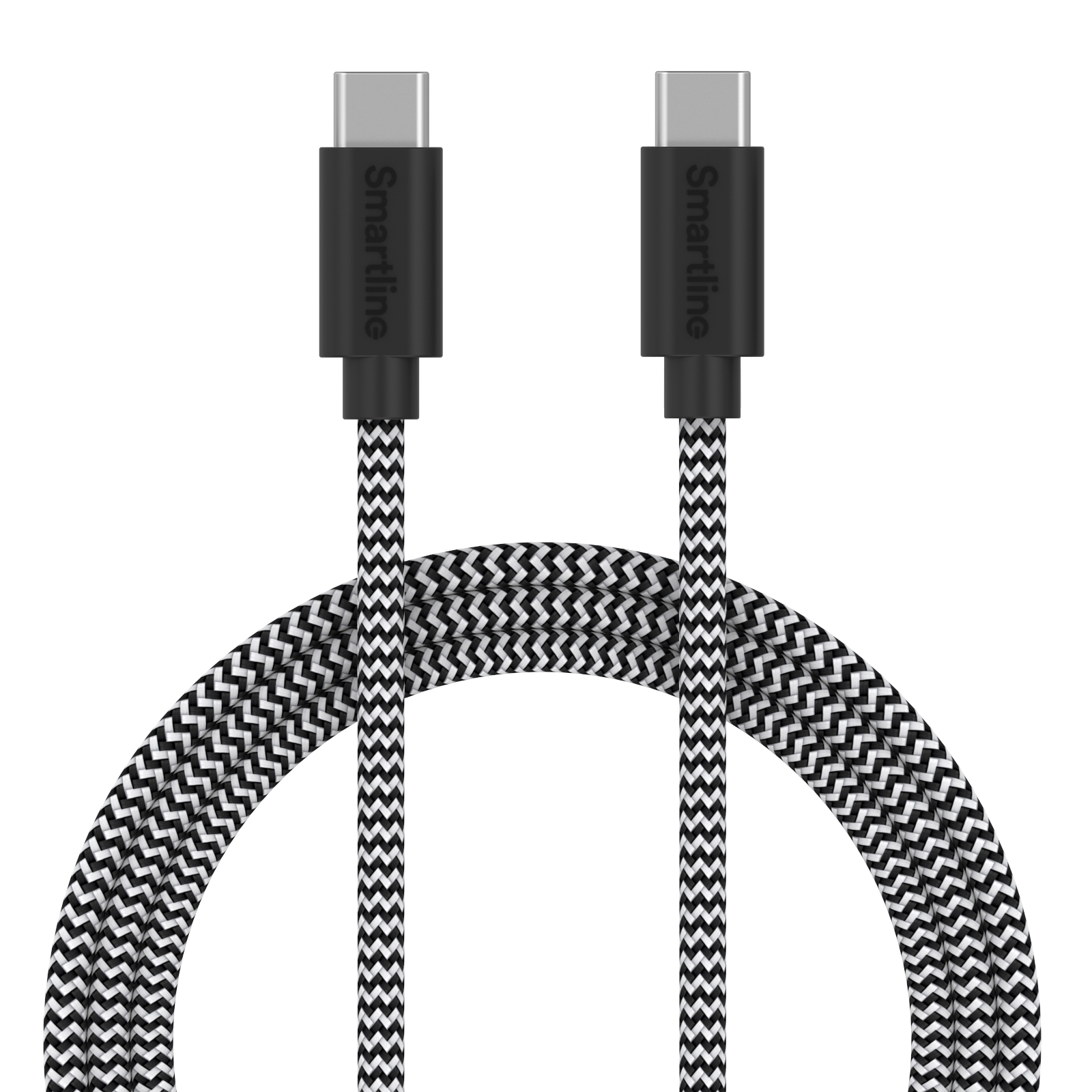 USB-C/USB-C 2.0 cable 1m Svart/Vit, Kabellängd: 1 m