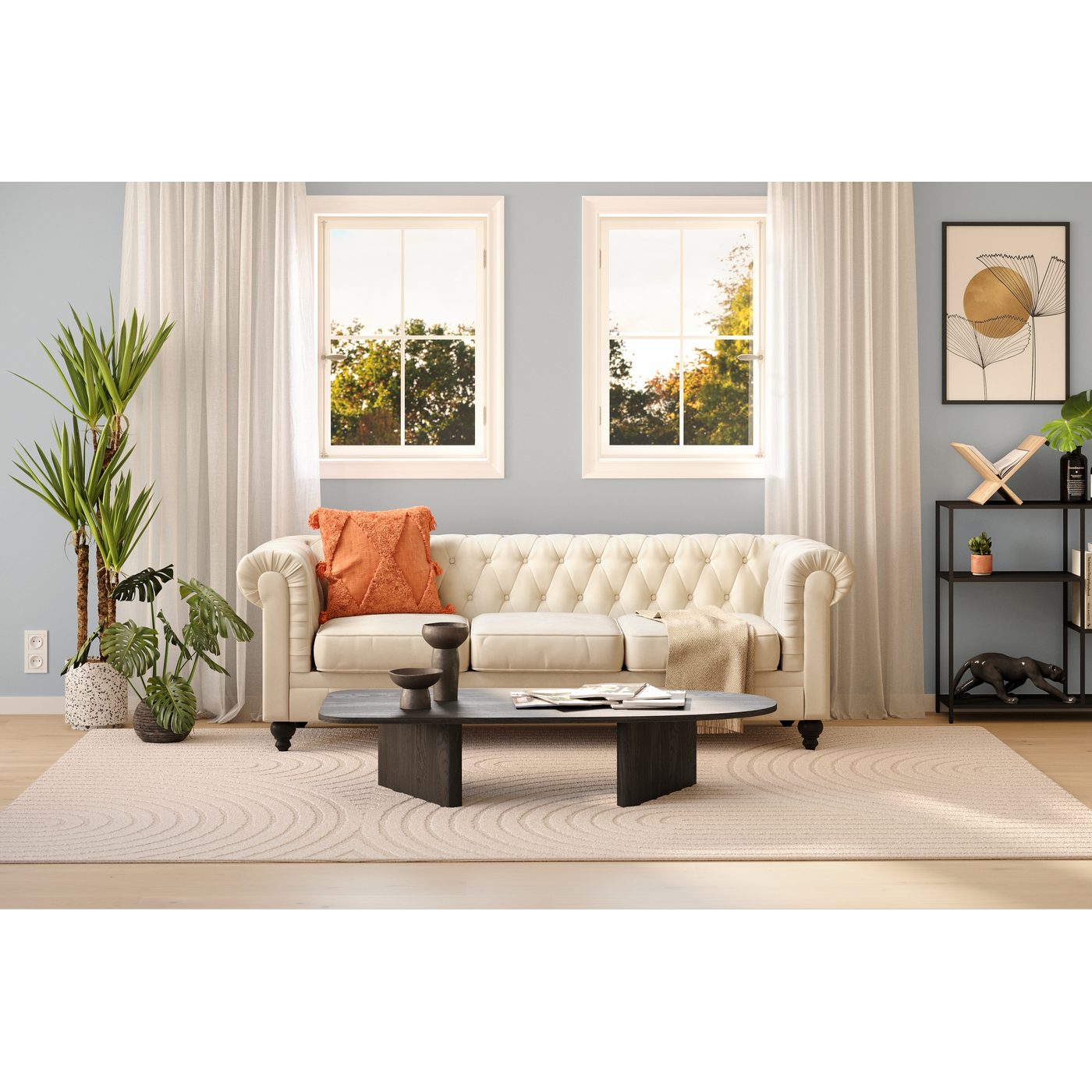 Soffa Manor House Chesterfield Lyx 3-sits Beige