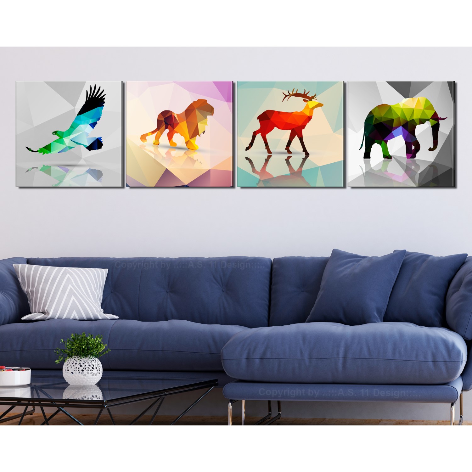 Tavla Arkiio Colourful Animals 4 delar