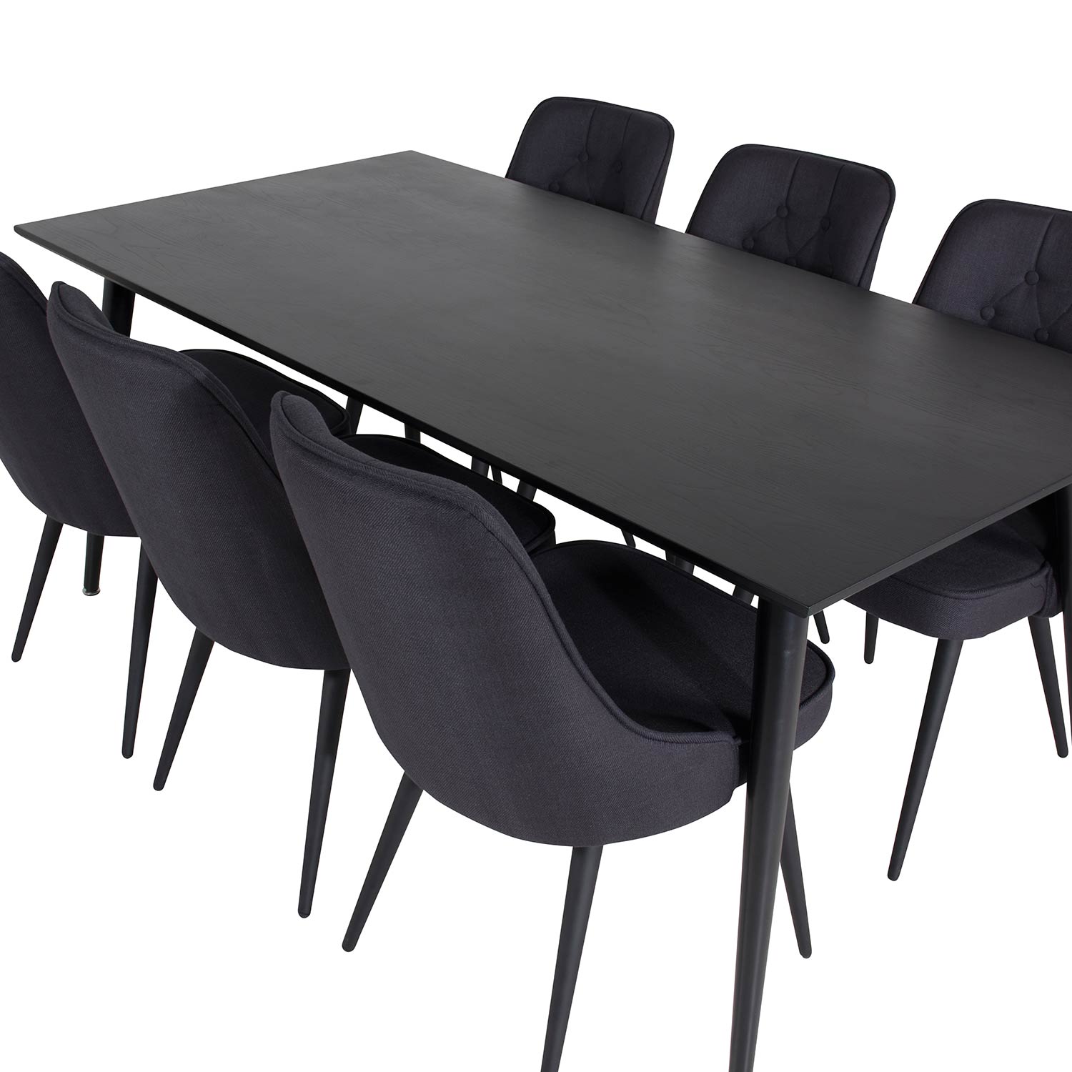 Matgrupp Venture Home Dipp med 6 Velvet Deluxe Stolar