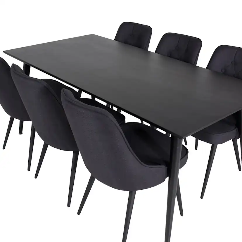 Matgrupp Venture Home Dipp med 6 Velvet Deluxe Stolar