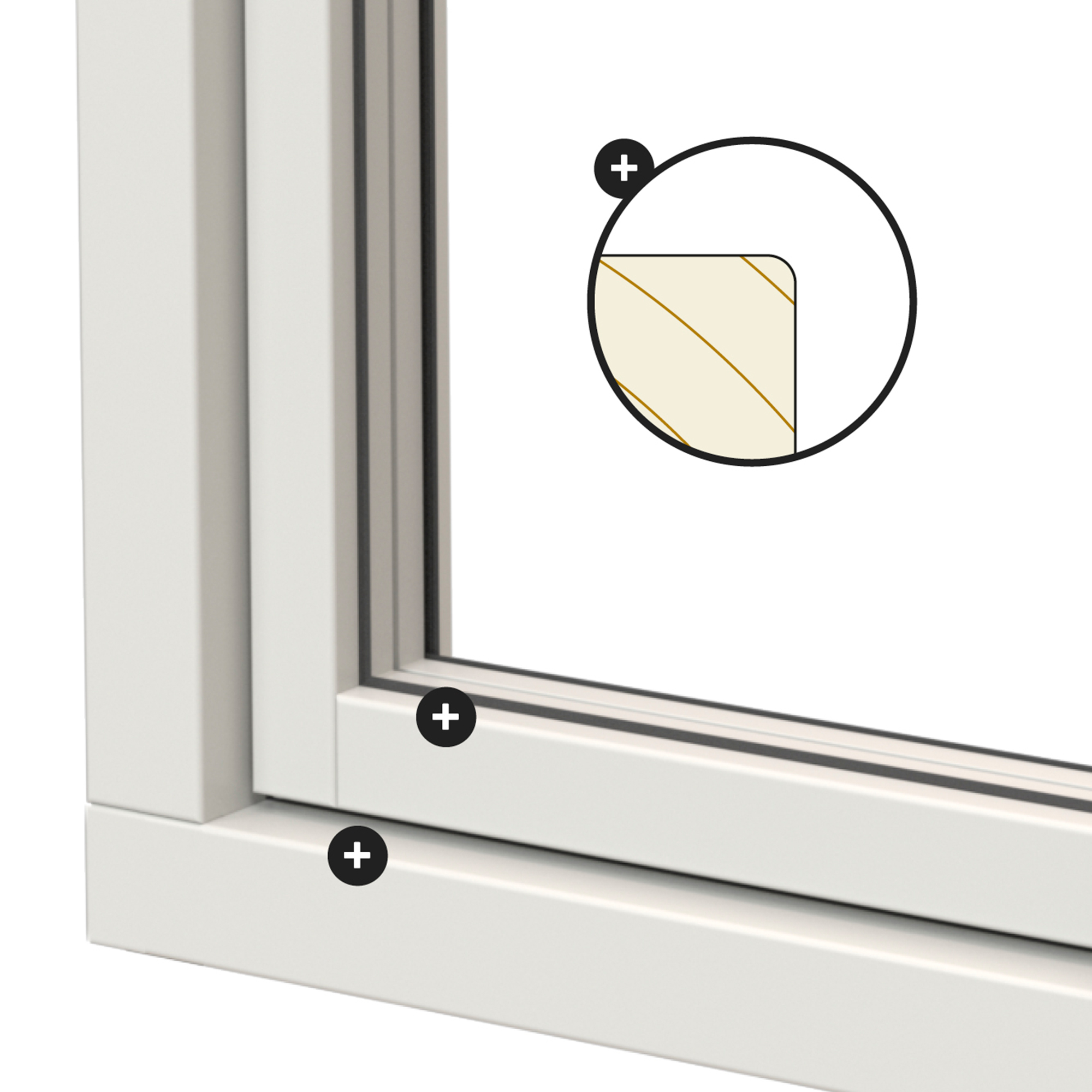 Vridfönster NorDan NTech 3-Glas Aluminium