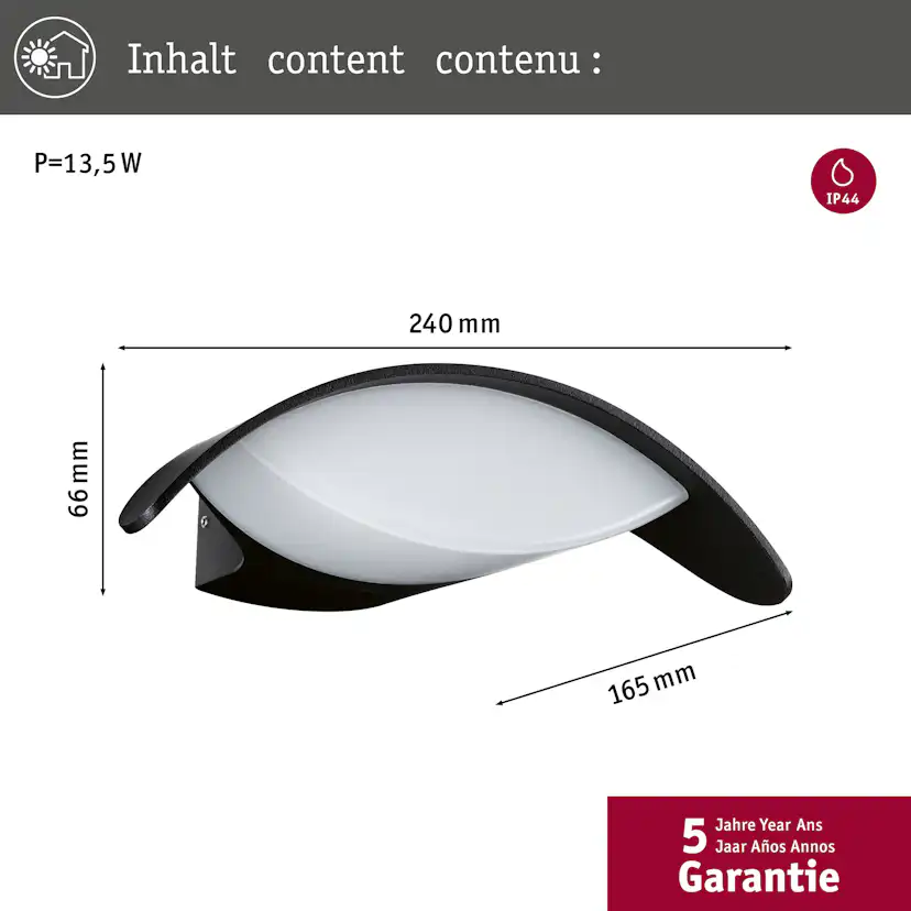 Fasadbelysning LED Paulmann Mesana IP44 230V
