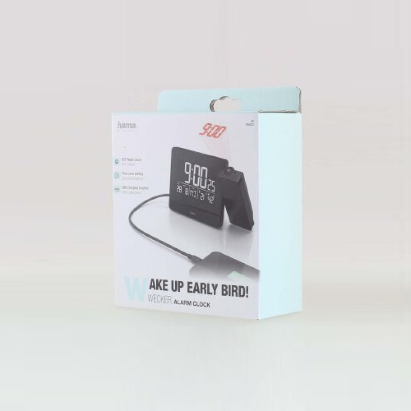 Väckarklocka Hama Projektion Plus Charge Digital Klocka med Projektor Svart