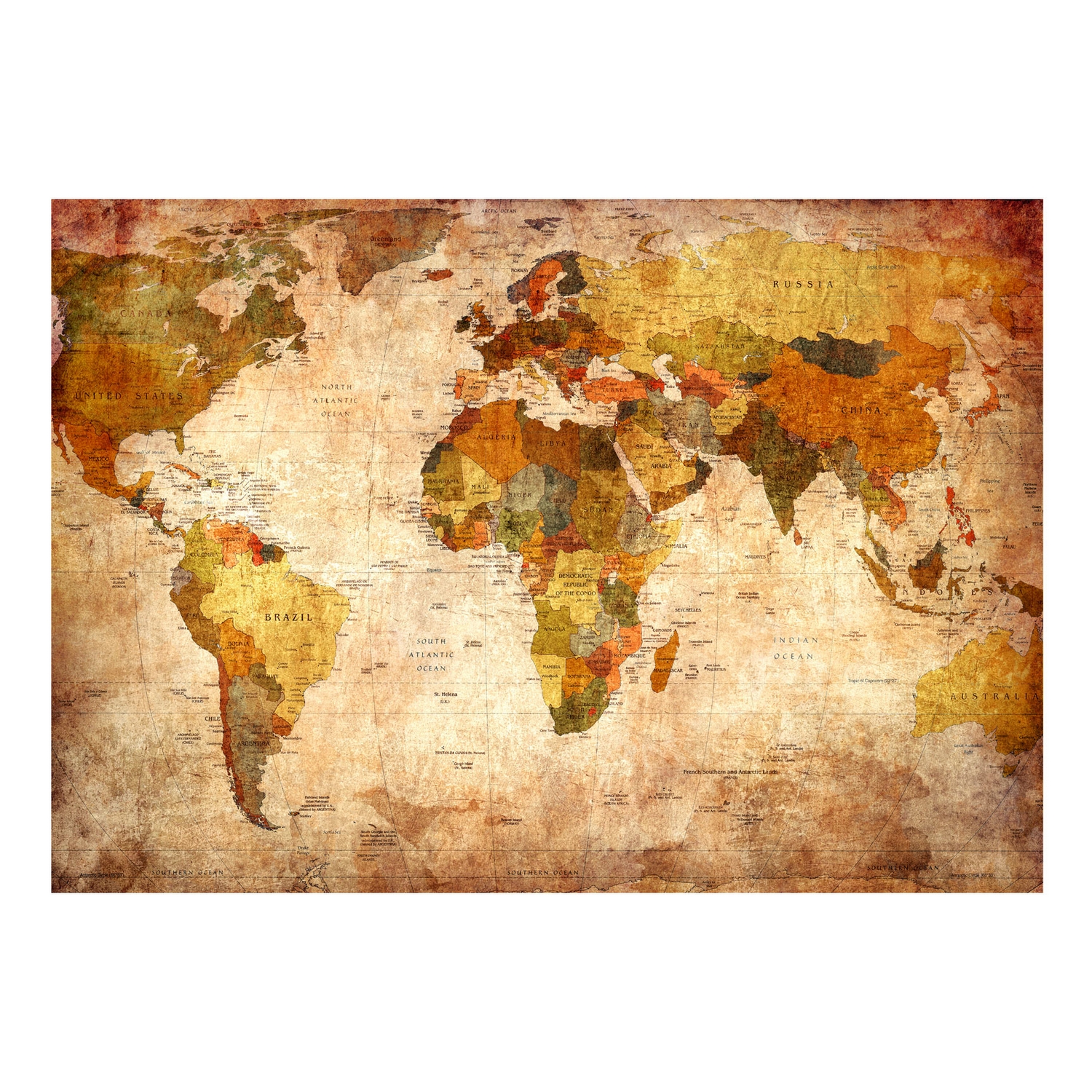 Självhäftande fototapet - Old World Map 196x140 Storlek: 196x140 cm