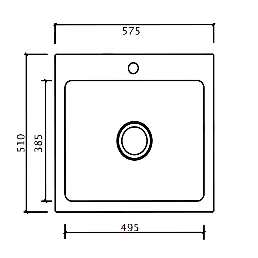Diskho Lavabo Mera 57 575 mm Vit/Mässing Vit/Mässing