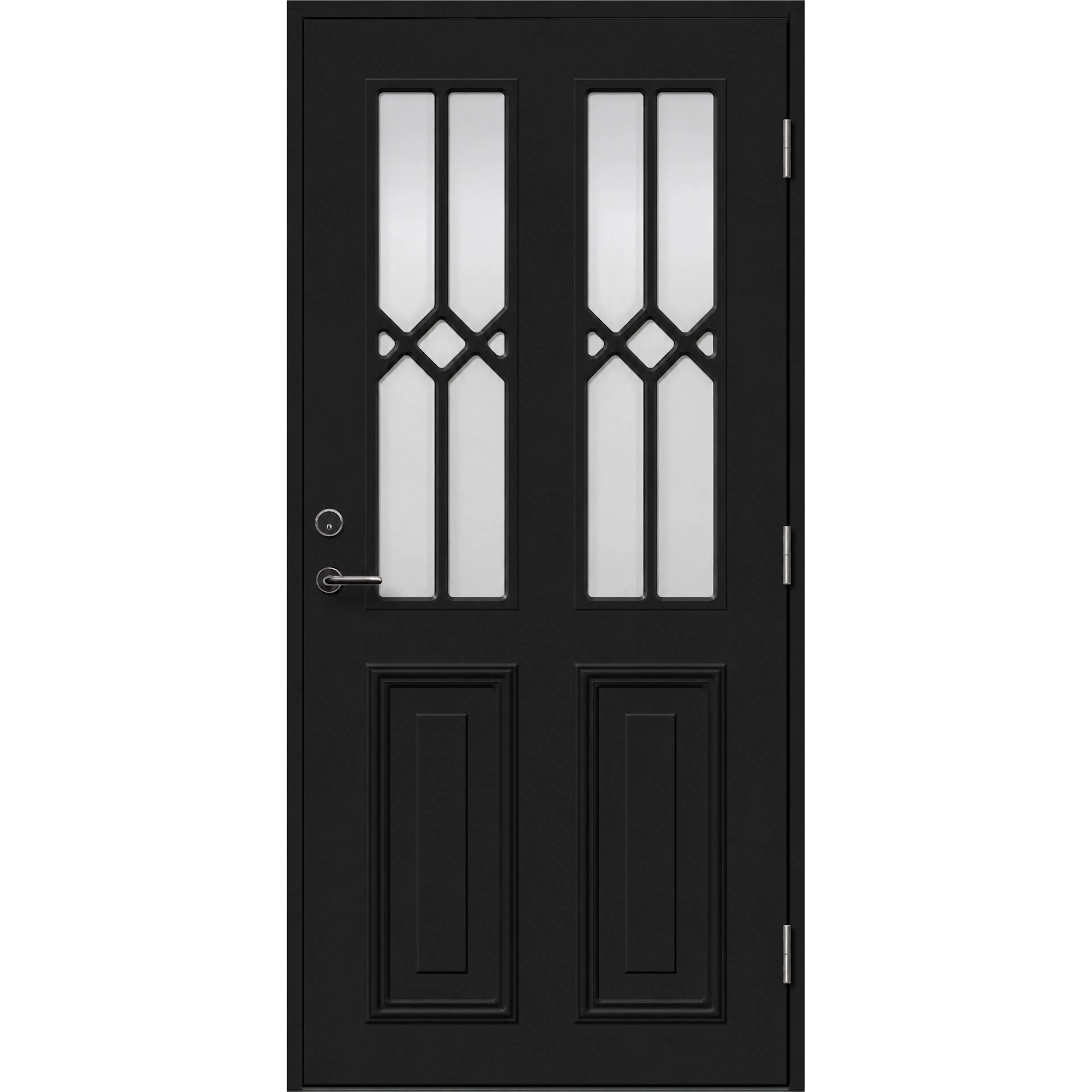 Ytterdörr Skandinaviska Dörrar Klassisk dekordörr glas Katrineholm: 9x20, S-9000-N, Svart