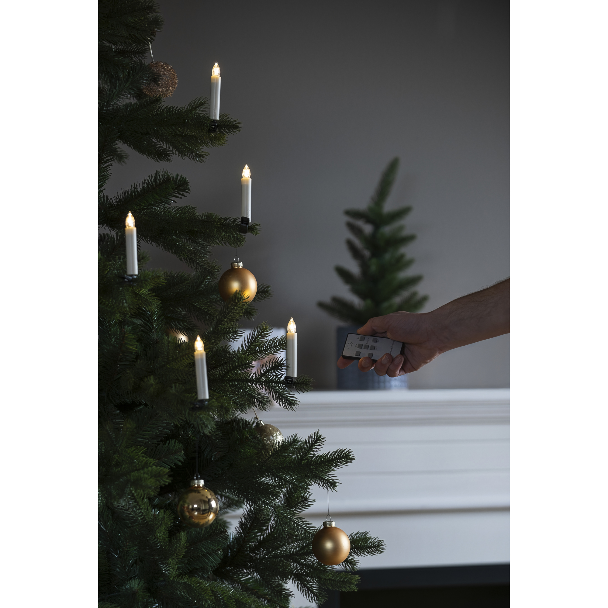 Julgransljus Gnosjö Konstsmide Basic 10st Batteridrivna Granljus LED m. Fjärrkontroll