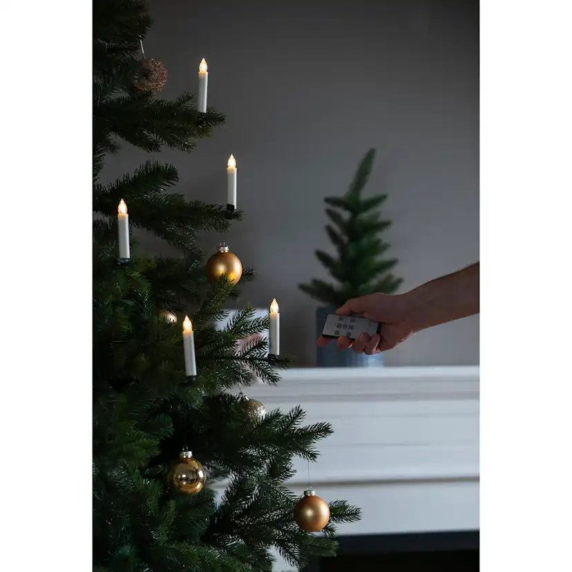 Julgransljus Gnosjö Konstsmide Basic 10st Batteridrivna Granljus LED m. Fjärrkontroll