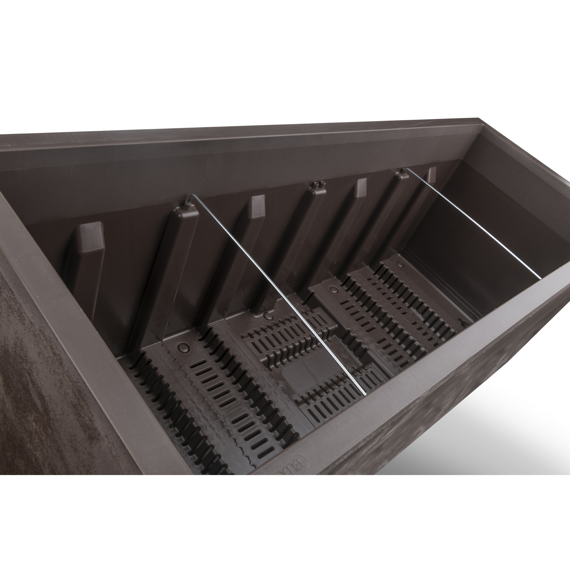 Kruka Deroma Millennium Brownstone Rektangulär Med Hjul 99 x 38 x 39 cm