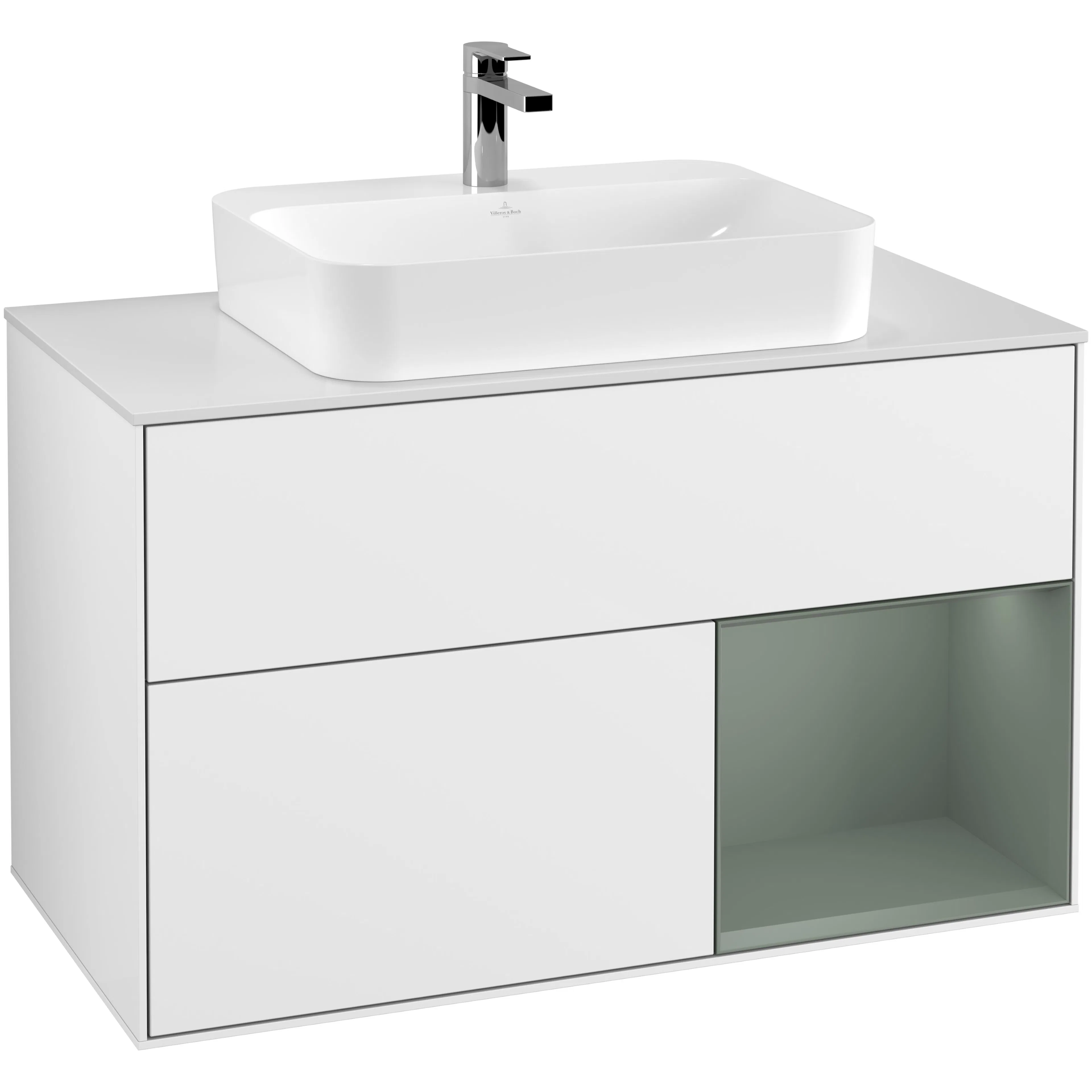 Tvättställsskåp Villeroy & Boch Finion med 2 Lådor Hylla och Bänkskiva för Ytmonterat Tvättställ