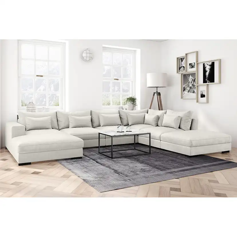 Dubai Mittmodul Sammet Beige/Grå