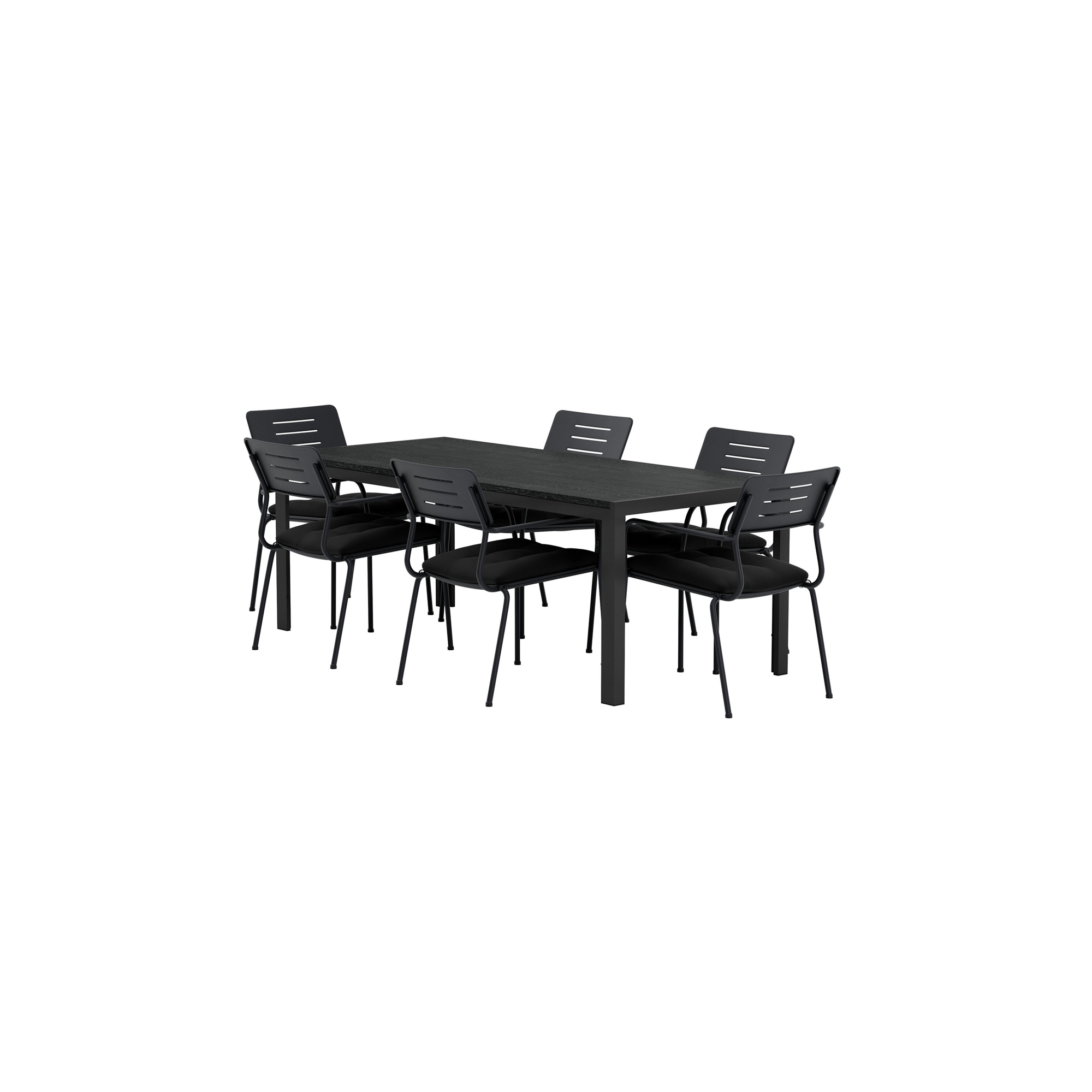 Mirko Table - Black with 6 Nicke Chair - Black Färg: Svart