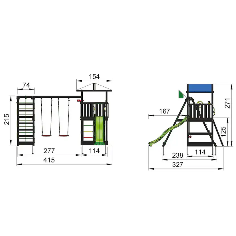 Lektorn Jungle Gym Hut Komplett Inkl Climb Module Xtra och Rutschkana
