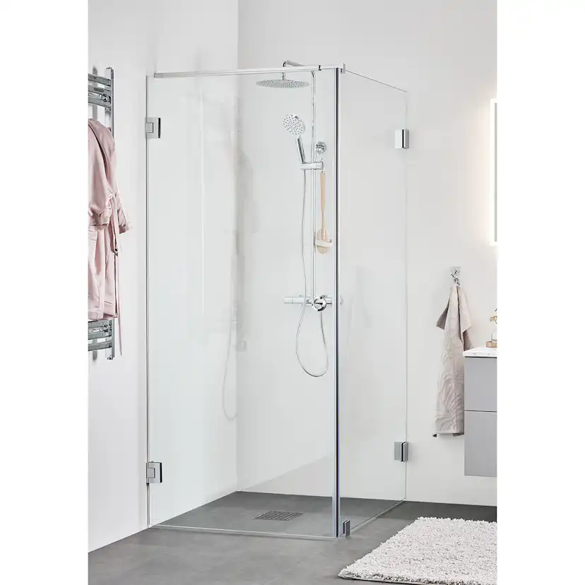 DUSCHHÖRN INFINITY COMBI DÖRR/VÄGG 100X90 KROM Krom, BxD: 1000 (Dörr) x 900 (Vägg) mm