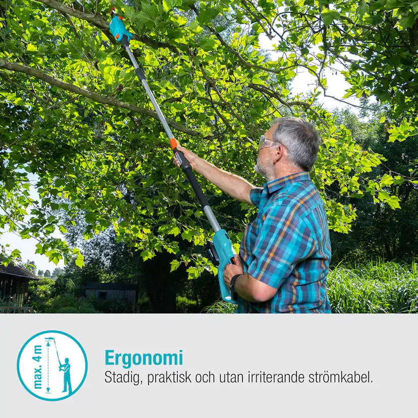 Teleskopisk Stångsåg Gardena TCS 20/18V P4A Komplett (2,5Ah batteri + standardladdare)