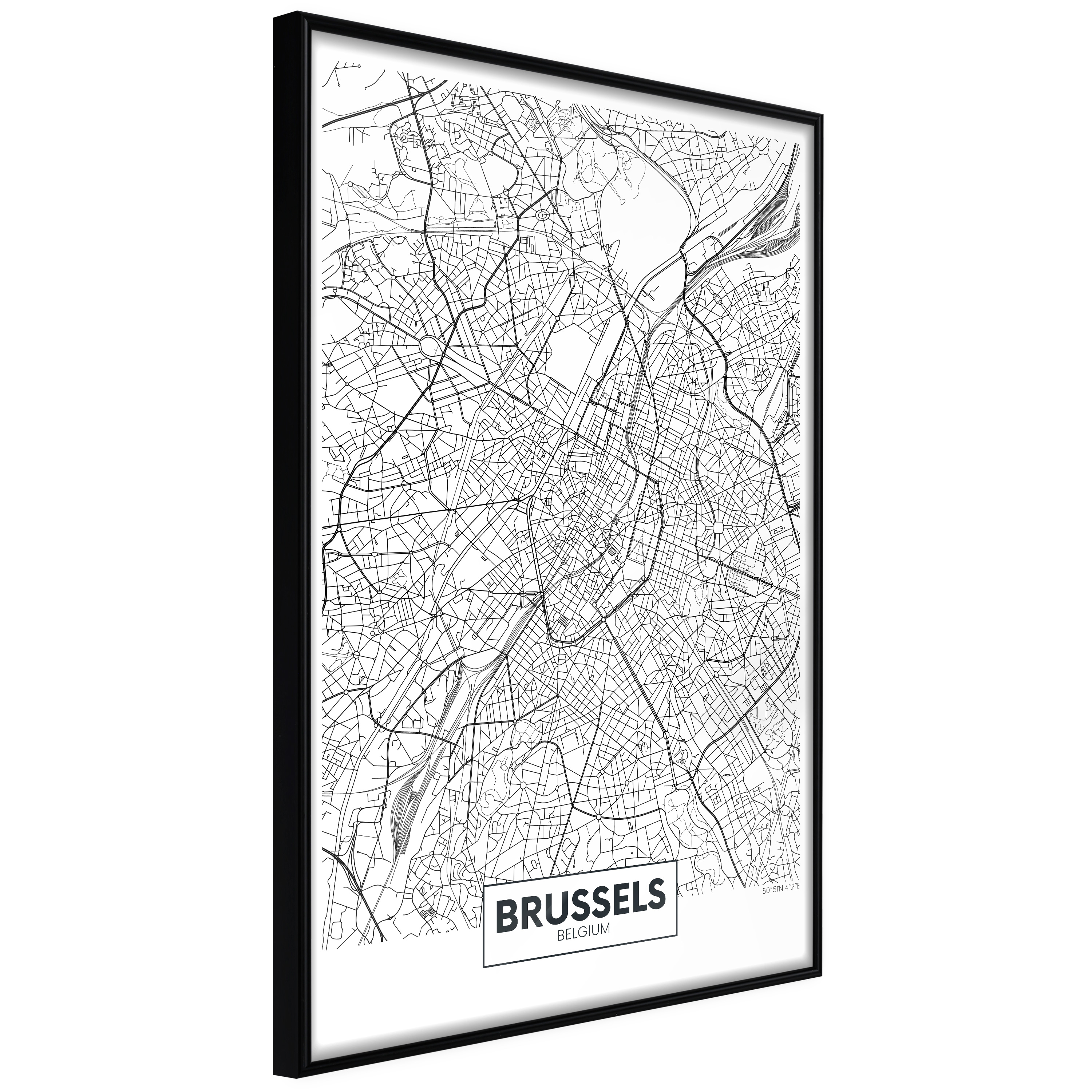Poster Artgeist Affisch Map of Brussels