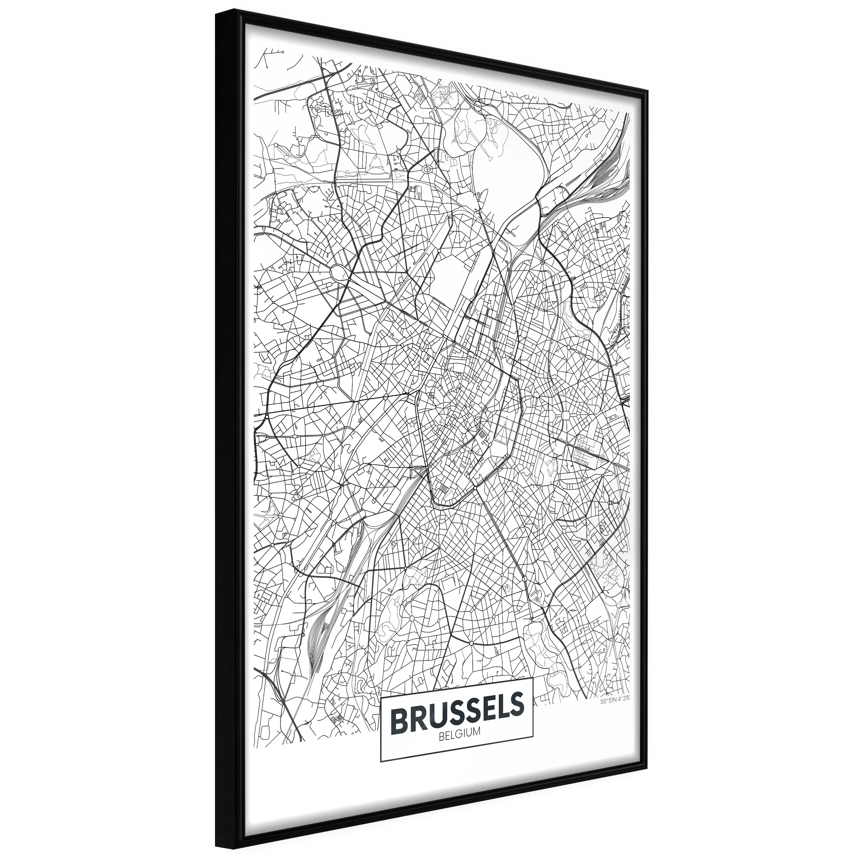 Poster Artgeist Affisch Map of Brussels
