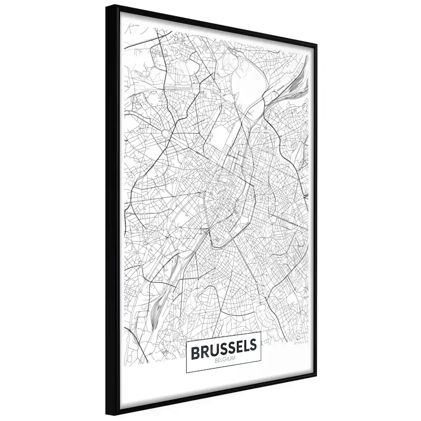 Poster Artgeist Affisch Map of Brussels