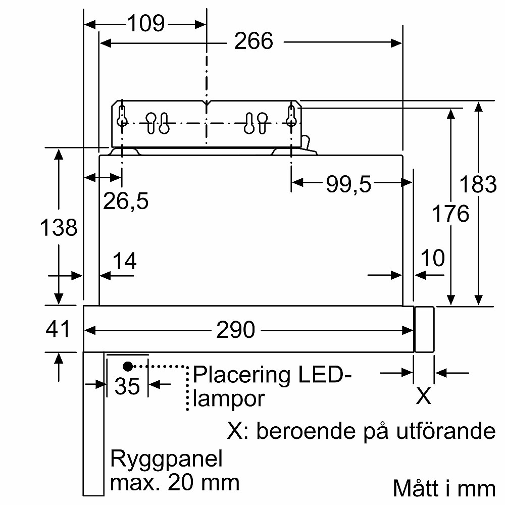 Underbyggnadsfläkt Siemens LI64MC521 iQ100 60 cm