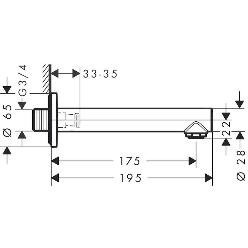 Badkarspip Hansgrohe Talis S