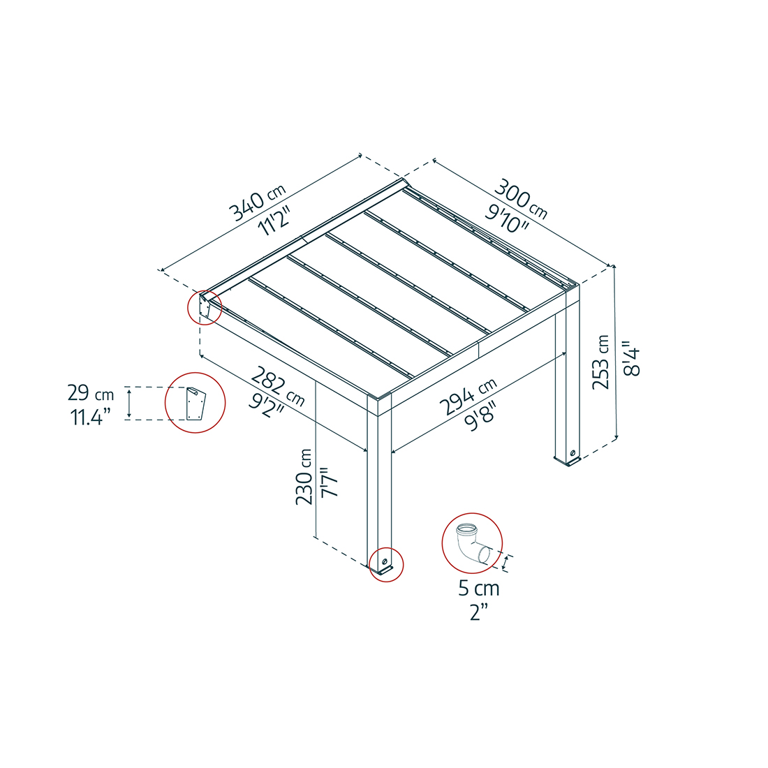 Altantak Canopia by Palram Helsinki Cederträ 3X3,4 m