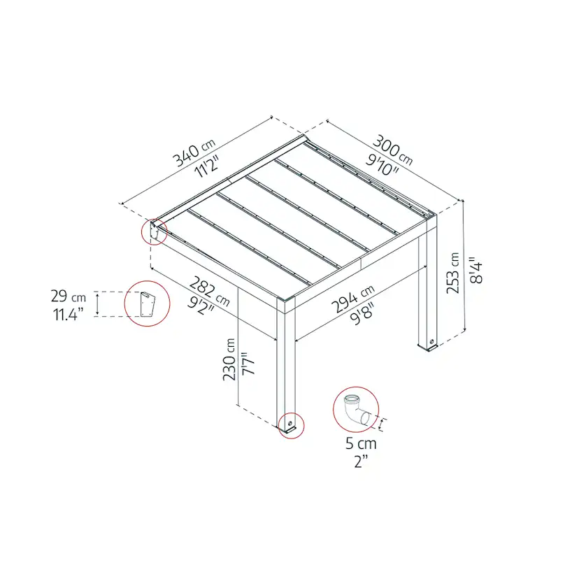 Altantak Canopia by Palram Helsinki Cederträ 3X3,4 m