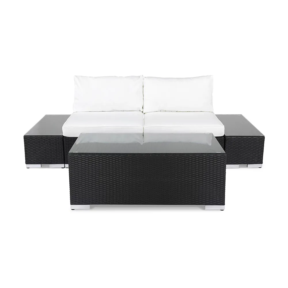 Loungegrupp Comfort Garden Bahamas Soffa 2-sits med Bord Svart/Vit