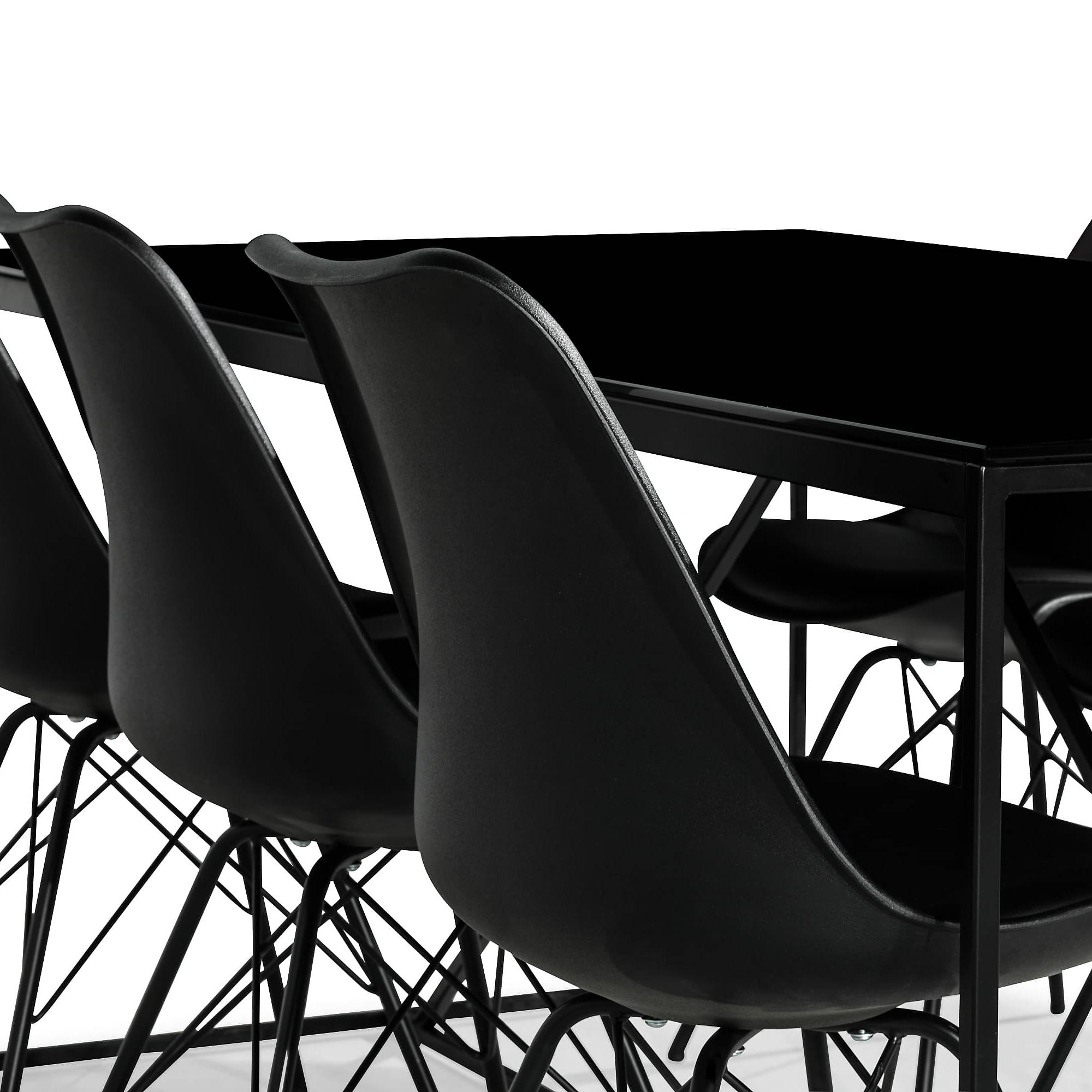 Matgrupp Basic Home Indy Rektangulärt Matbord 180 cm med 6 Shell Matstol